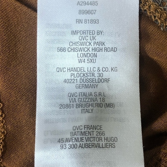 Logo Lori Goldstein A294485 Brown Soft Long Sleeve Top Lace Bottom Size L - Picture 7 of 7